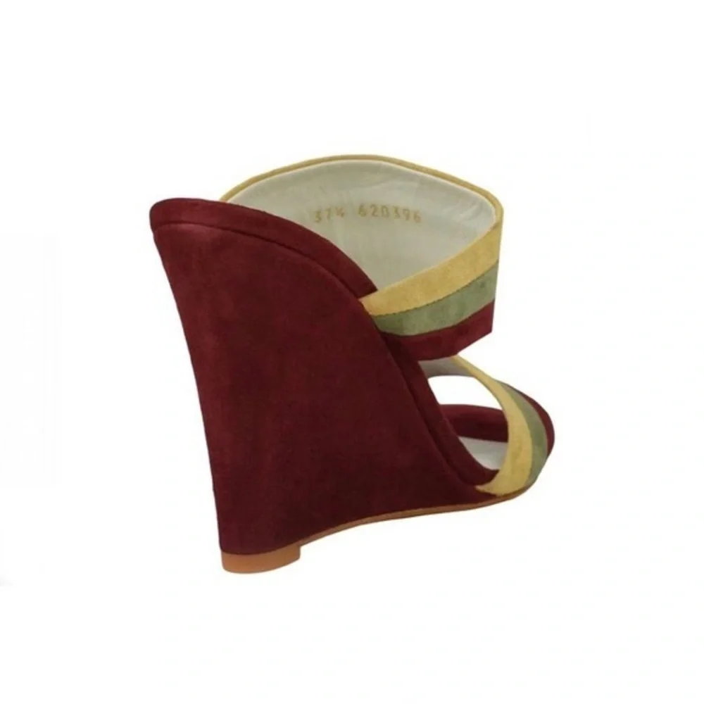 Bruno Magli SUEDE SLIP-ON WEDGE-SPICE COMBO, NIB